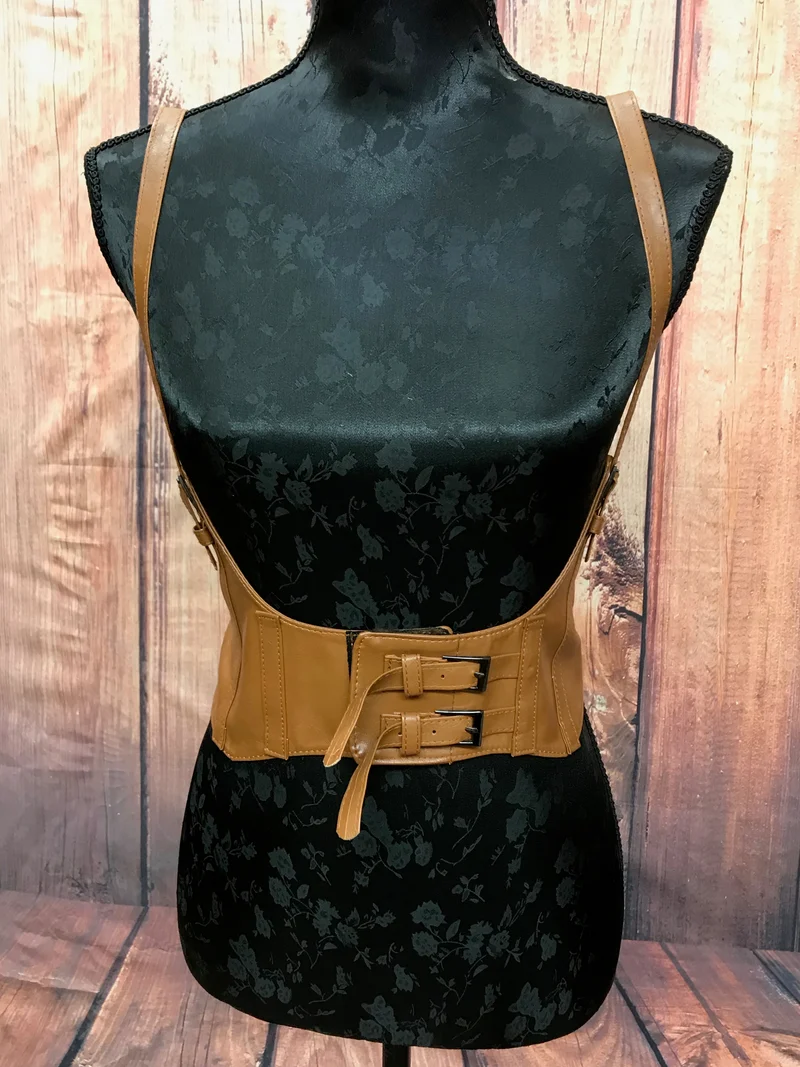 Steampunk Korsett Braun Gr. 32 aus Kunstleder
