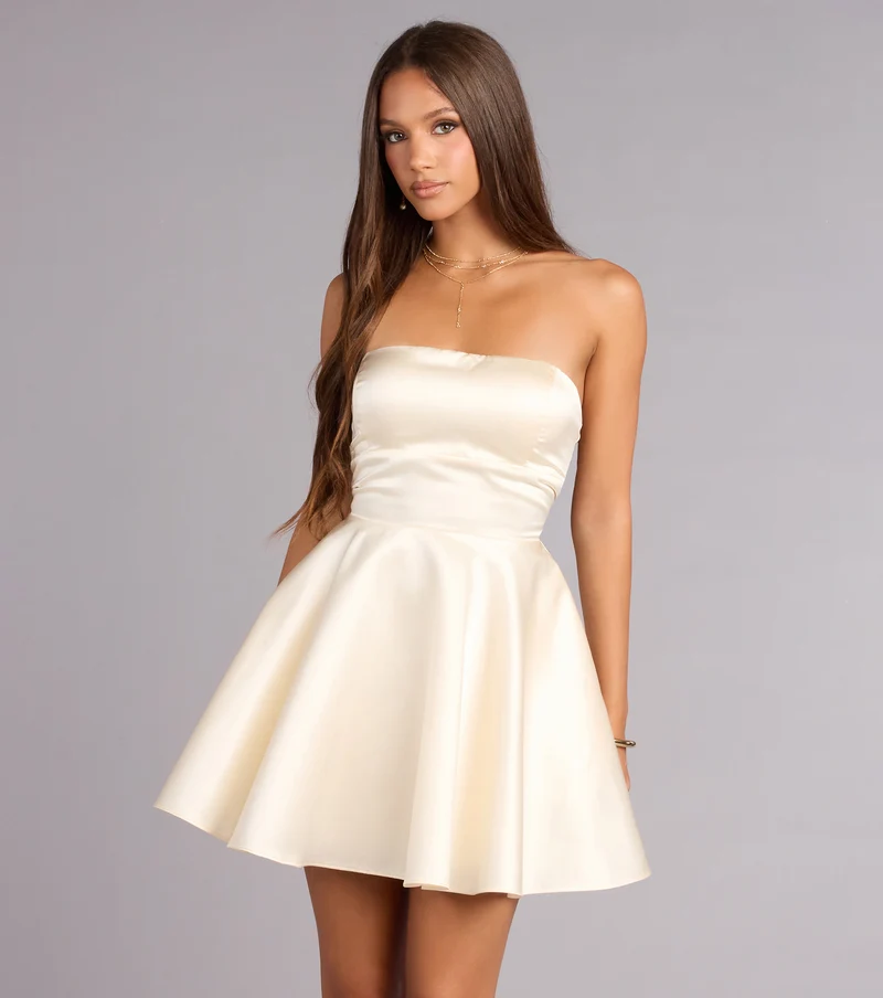 Morgan Satin Lace-Up Mini Dress