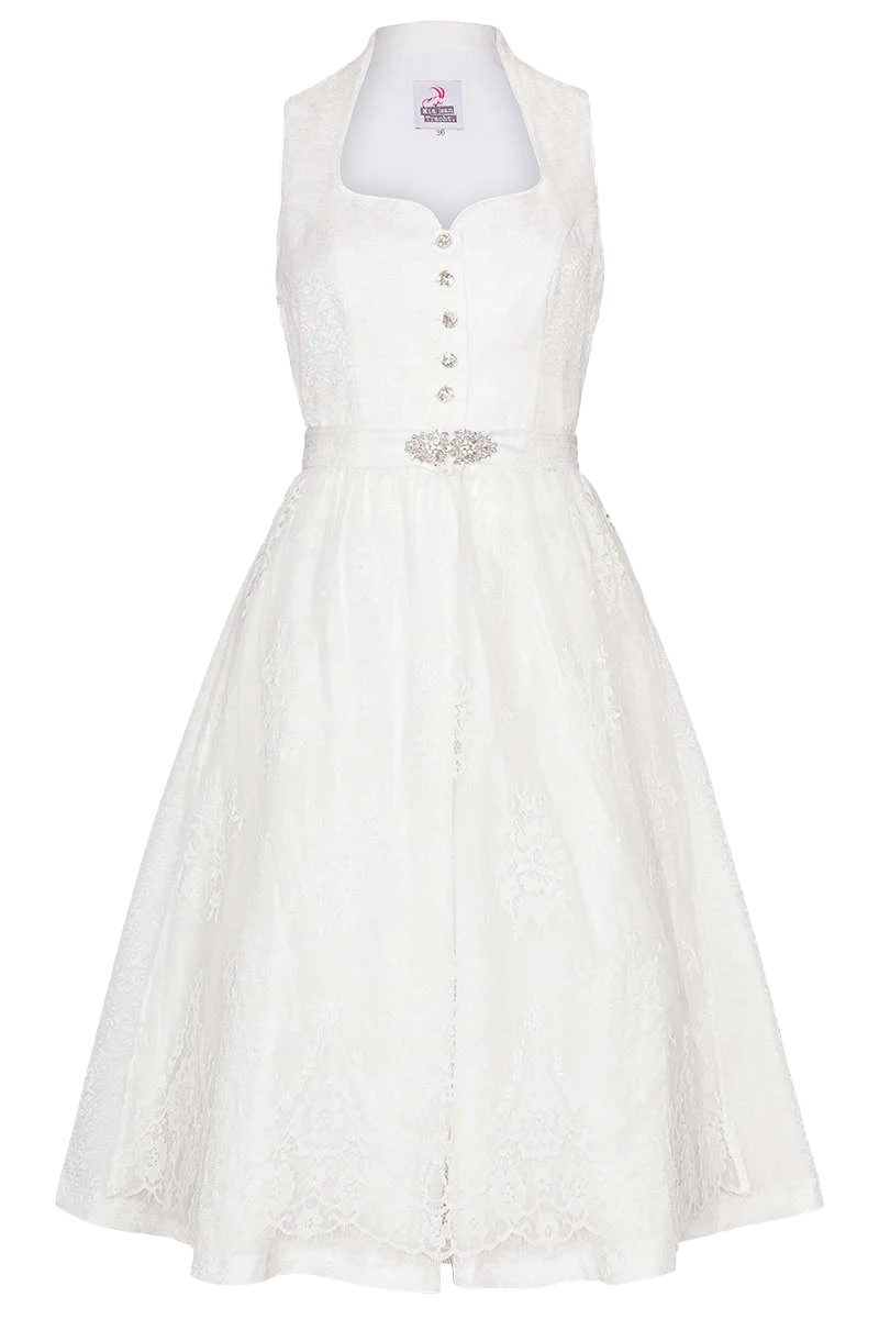 Hochzeits-Dirndl mit Spitzenschürze