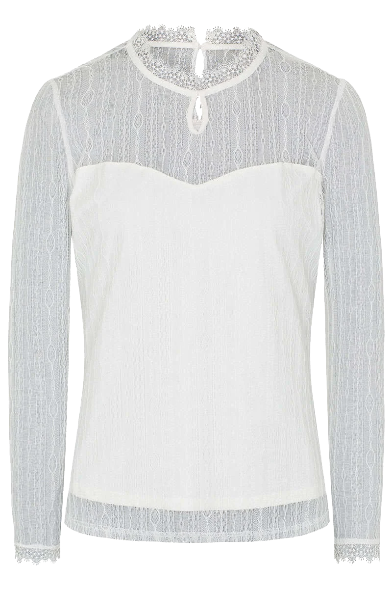 Spitzenbluse langarm