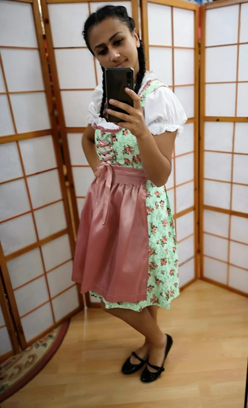 Dirndl grün rosa - Gr.40