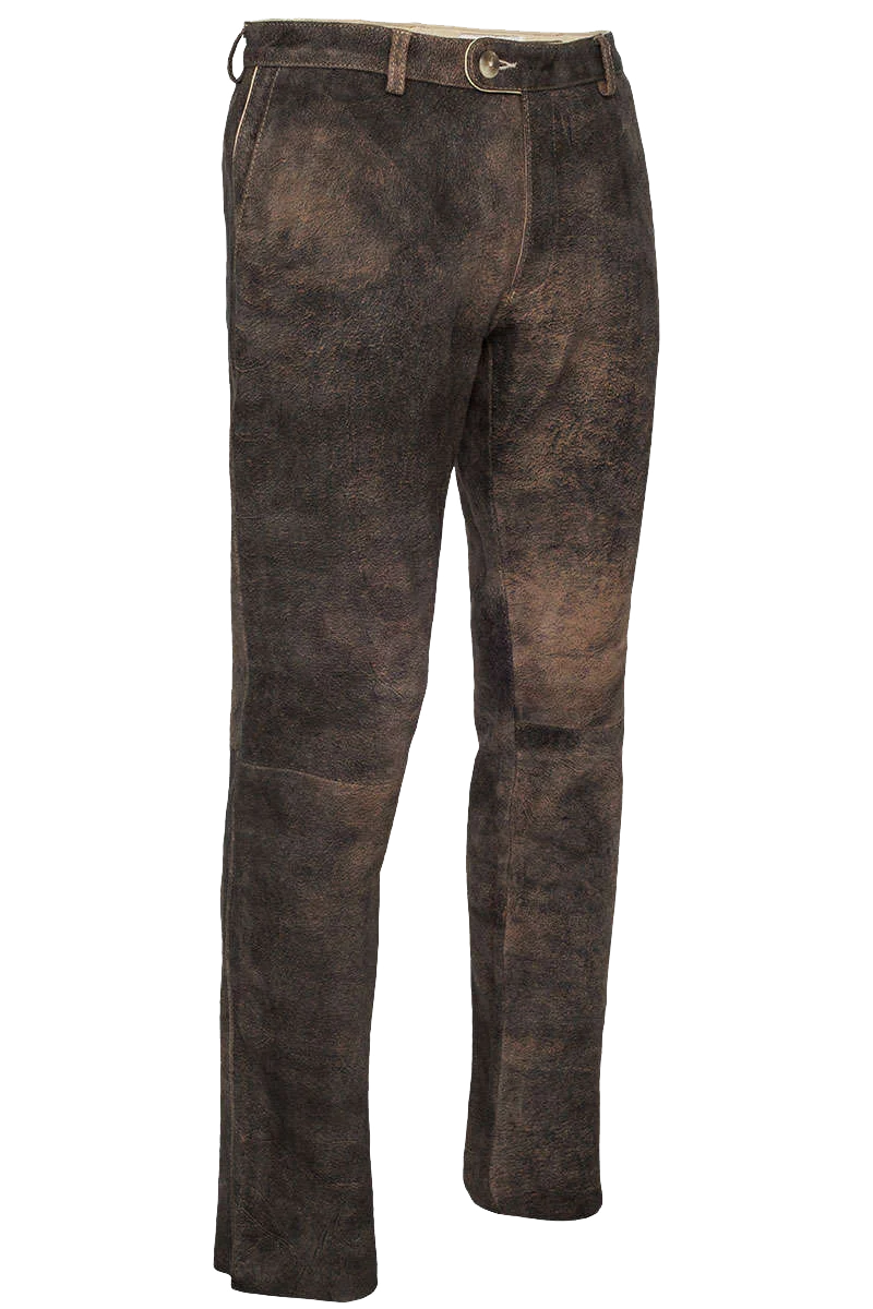 Herren Chino Lederhose lang