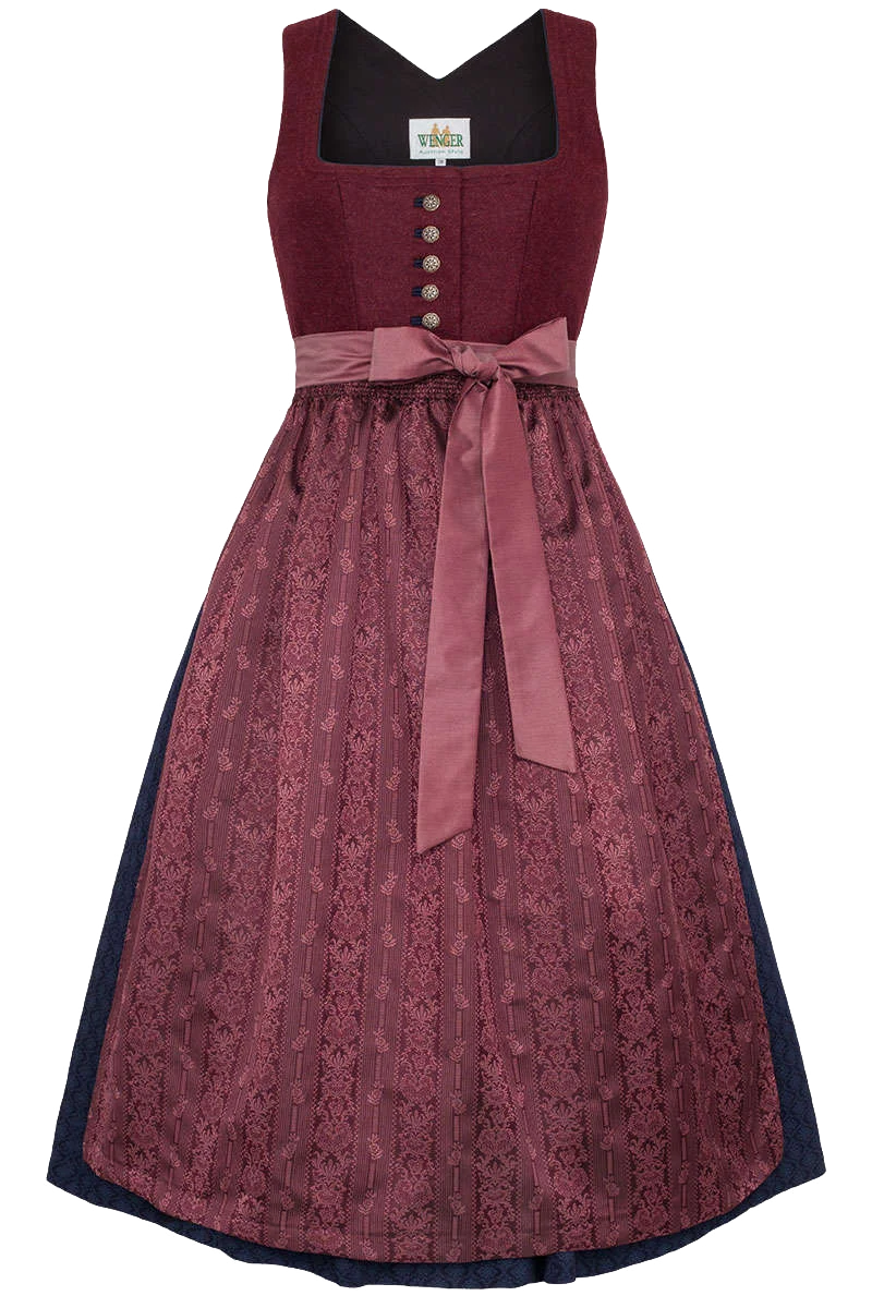 Lodendirndl weinrot blau