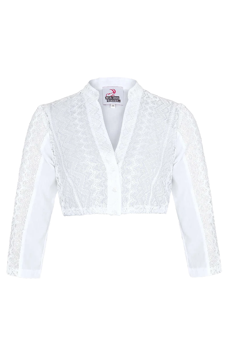 Dirndlbluse mit V-Ausschnitt und 3/4-Ärmel