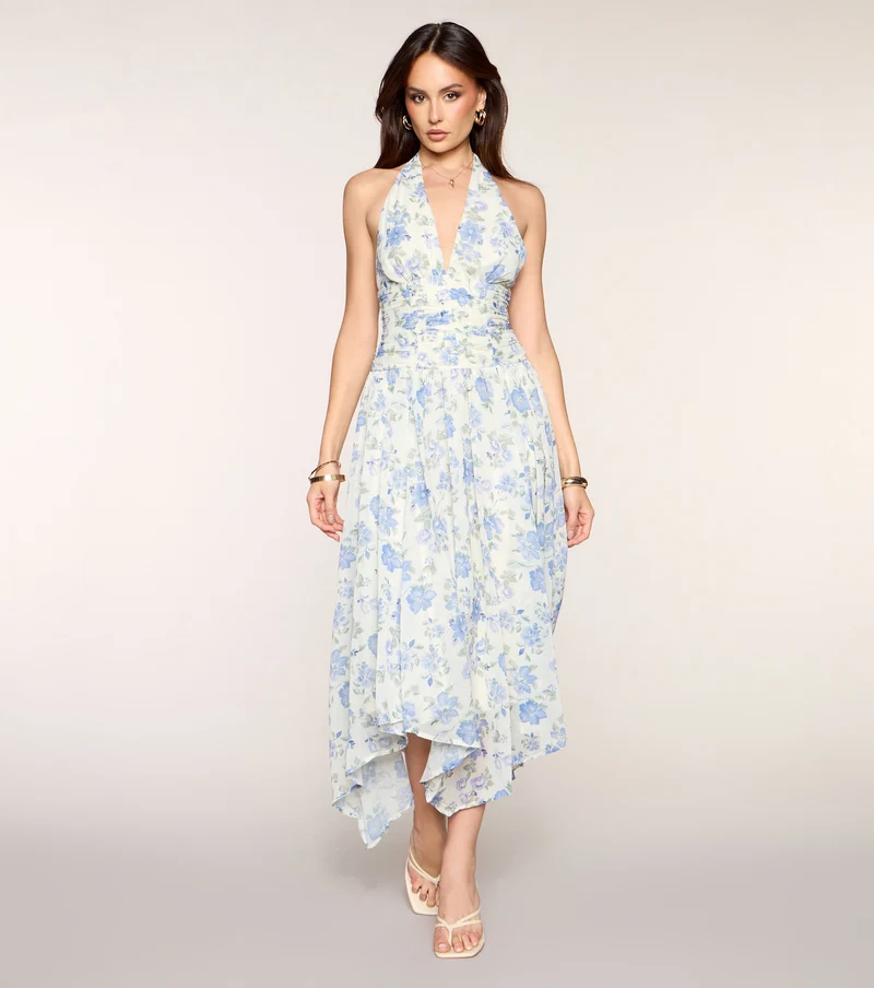 RSVP Pretty Floral Chiffon Maxi Dress