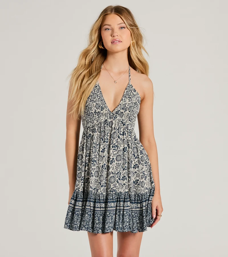 Wander Off Tie Back Skater Dress