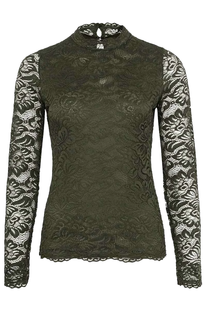 Damen Spitzen-Trachtenshirt langarm