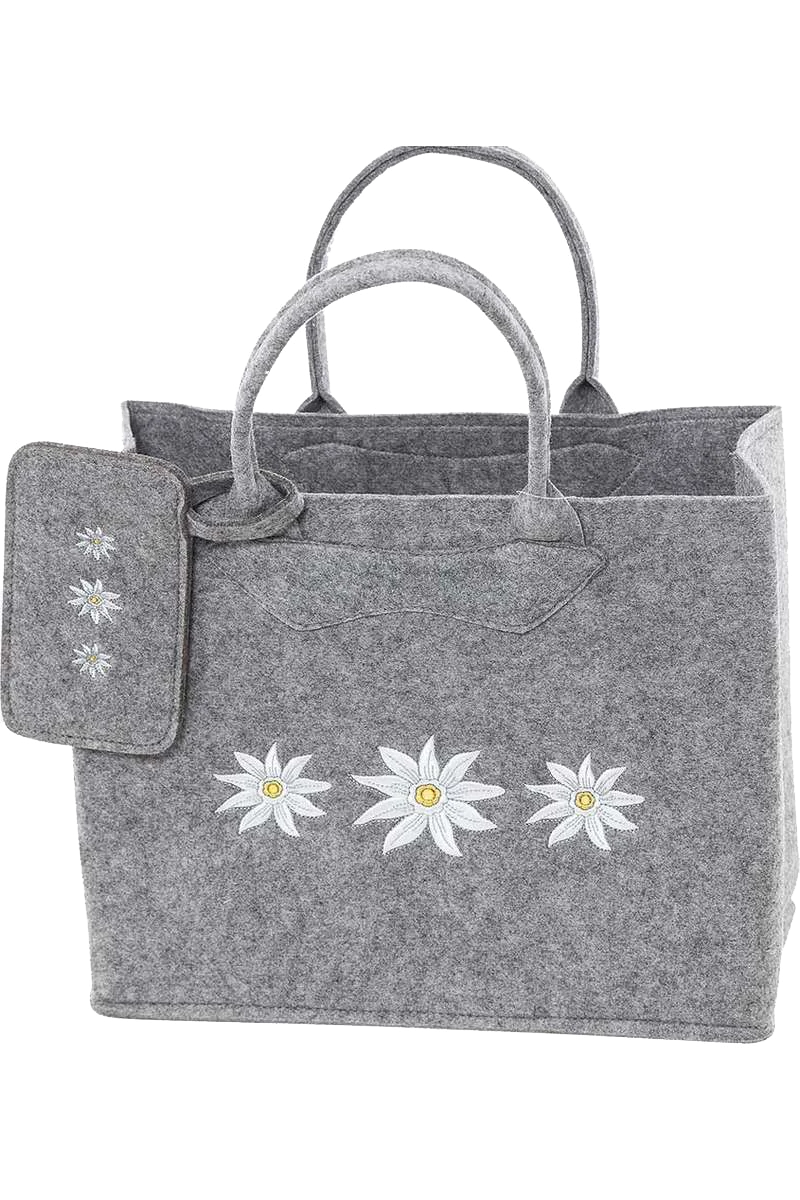 Trachten-Filztasche groß mit Handyetui Edelweiß