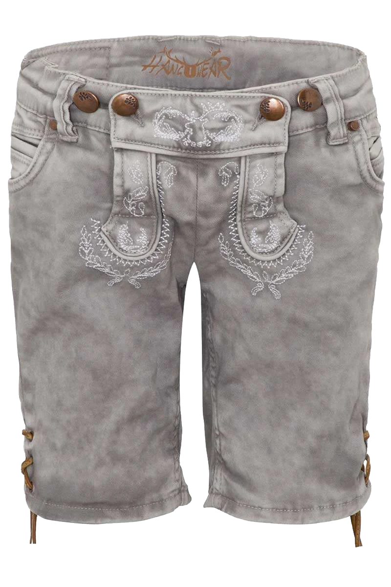 Kinder Jeansshort in Lederhosenoptik