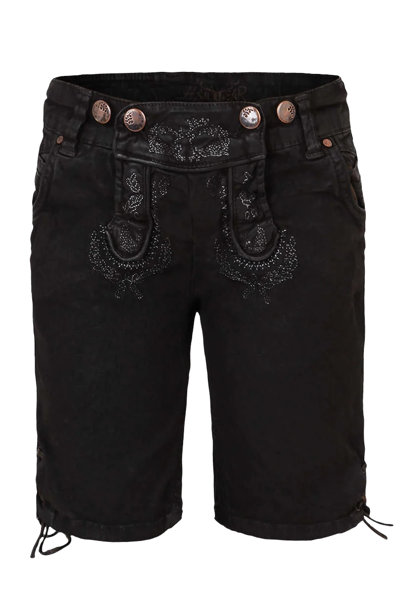 Kinder Jeansshort in Lederhosenoptik