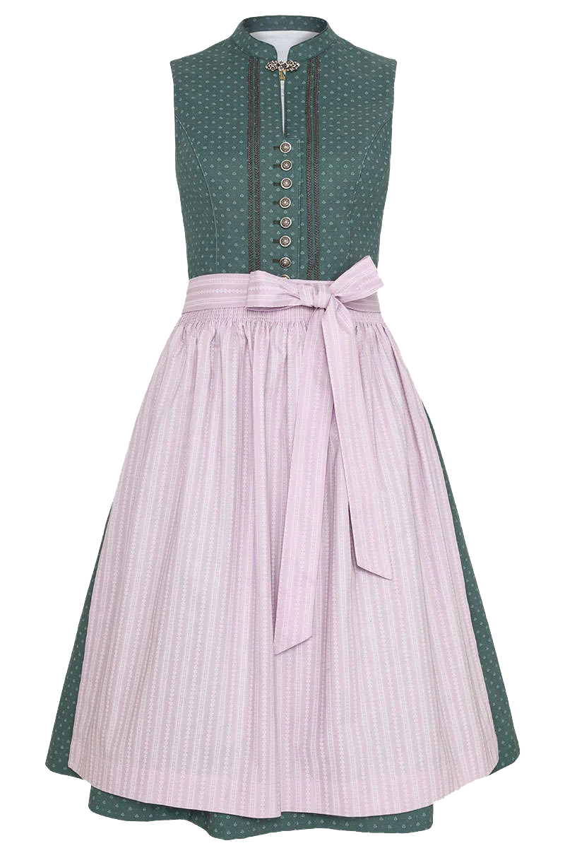 Dirndl midi hochgeschlossen mit Brosche