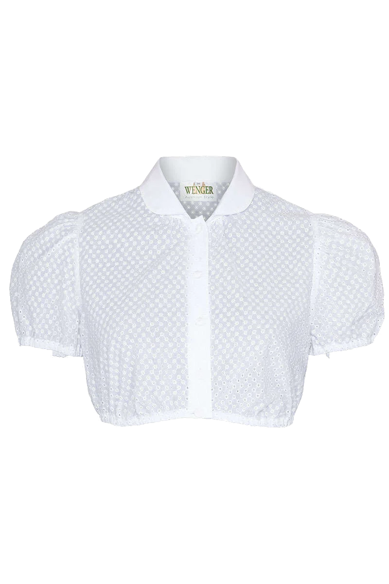 Dirndl-Bluse mit Lochmuster und Kragen
