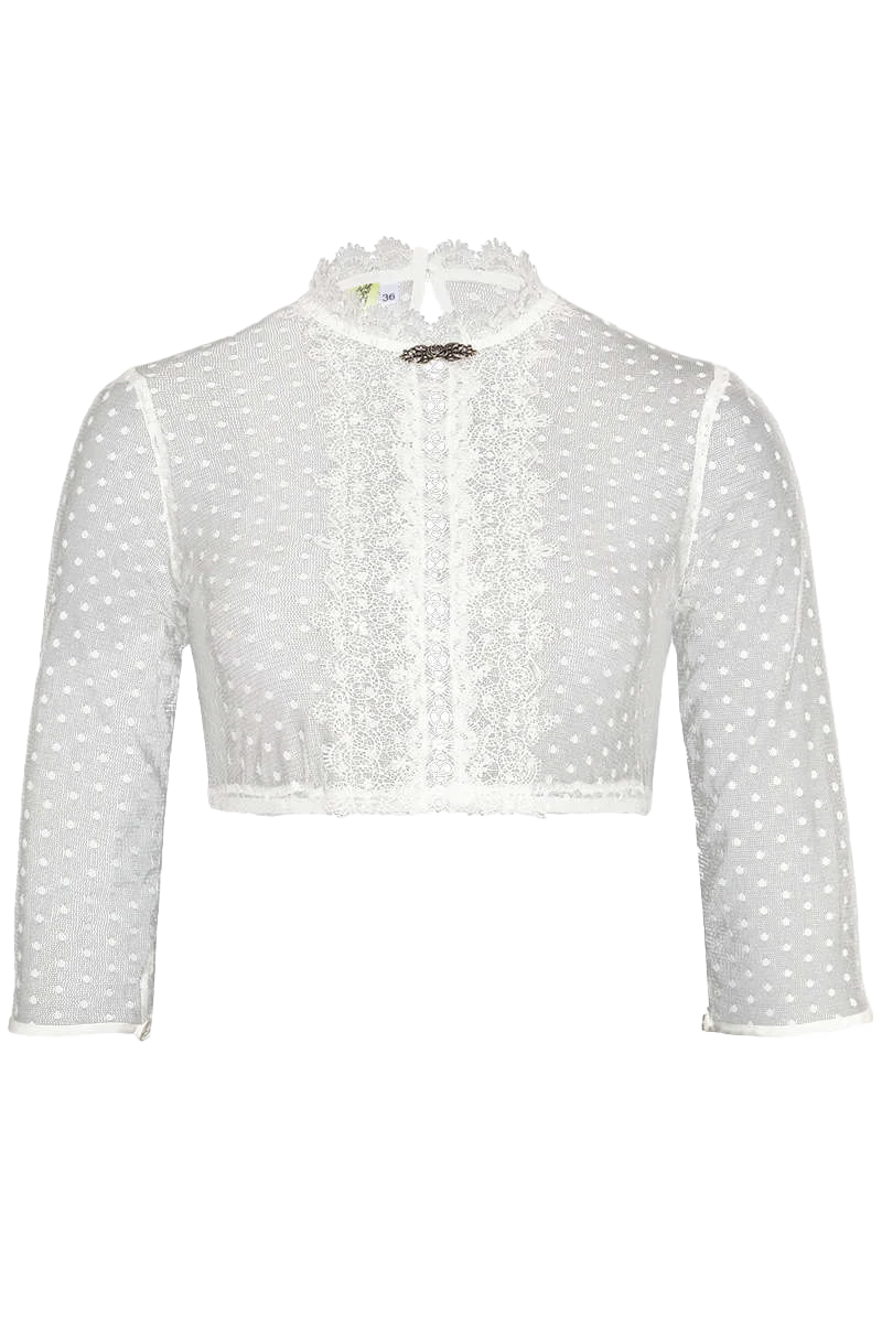 Spitzen-Dirndlbluse hochgeschlossen 3/4-Arm