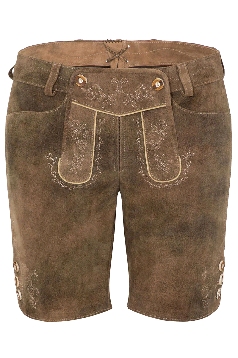 Damen Lederhose kurz Ziegenvelour