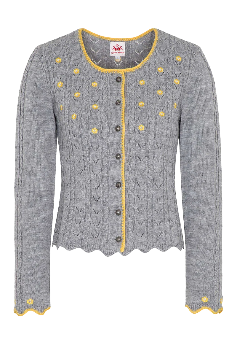 Damen Trachten Strickjacke mit Lochmuster