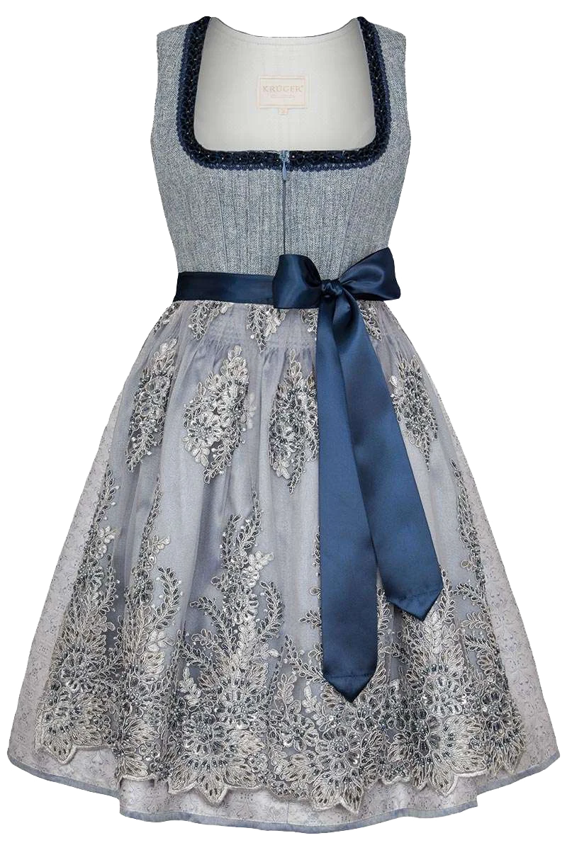 Mini Dirndl mit bestickter Spitzenschürze
