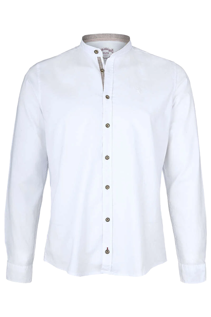 Trachtenhemd Stehkragen Slim Fit