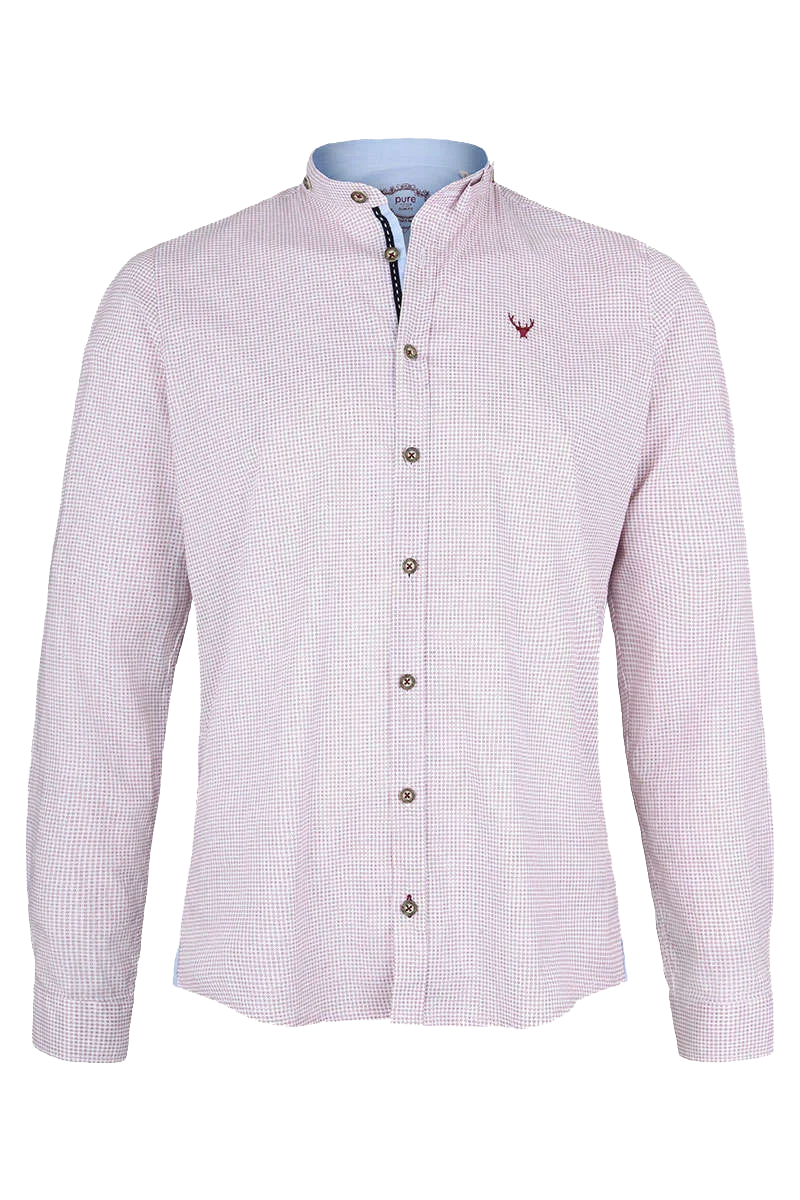 Trachtenhemd Stehkragen Slim Fit