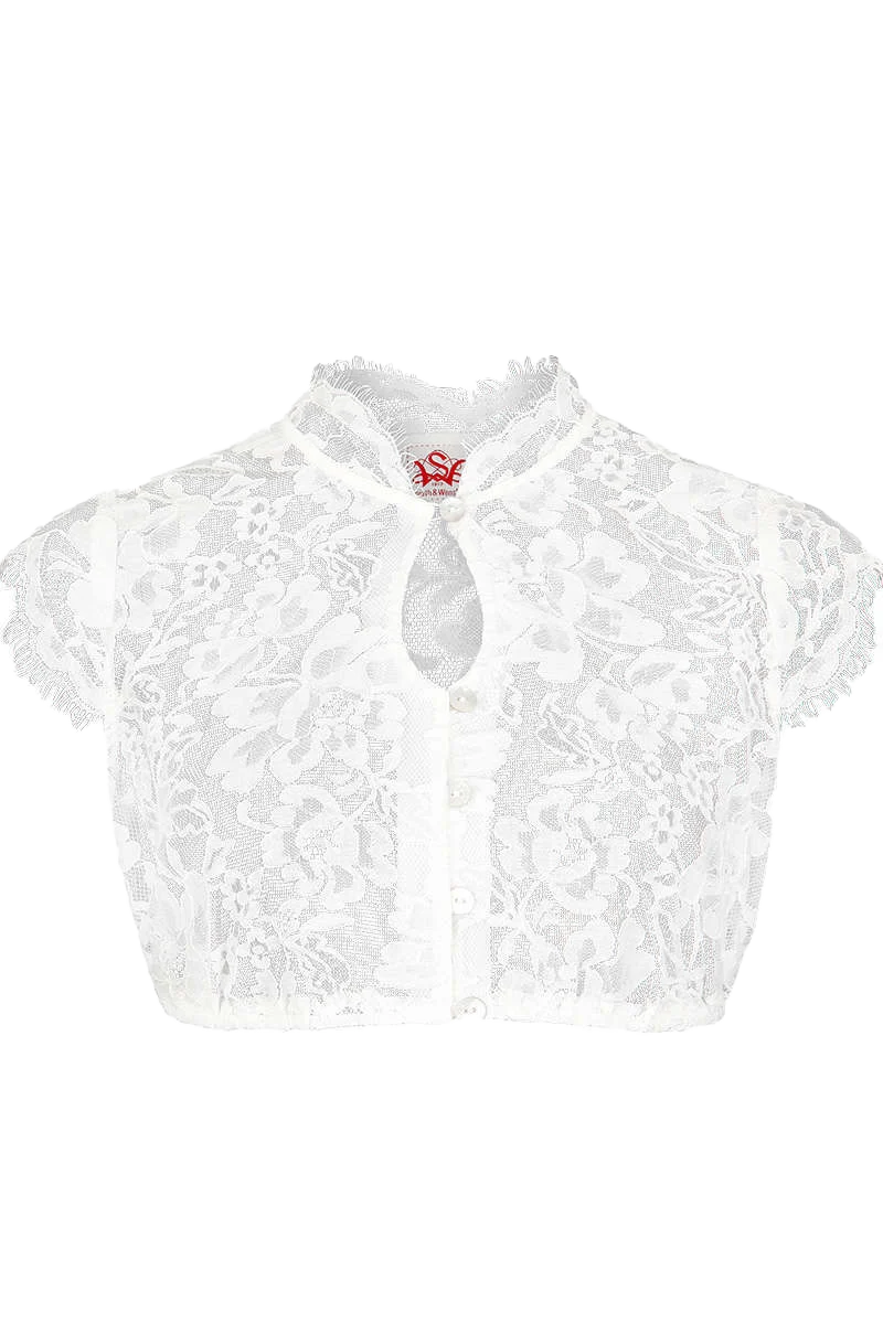Dirndl Bluse hochgeschlossen Spitze