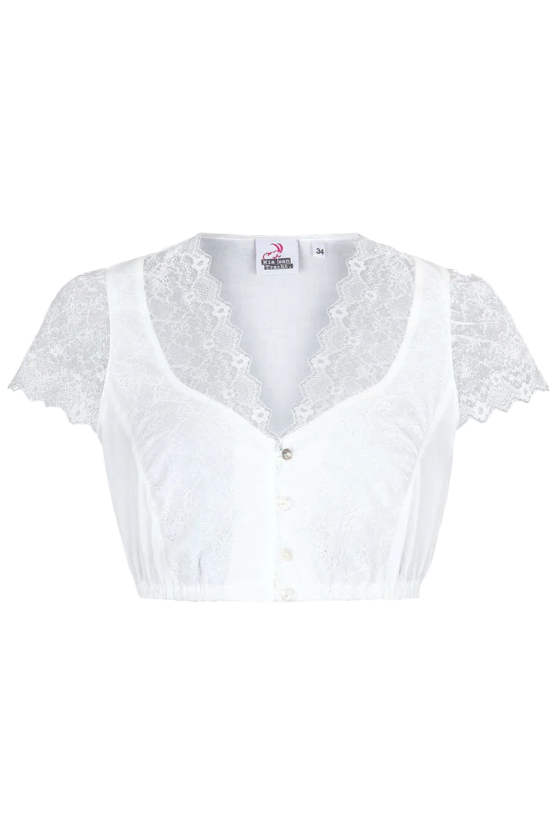 Dirndlbluse mit Spitzen-Kurzarm