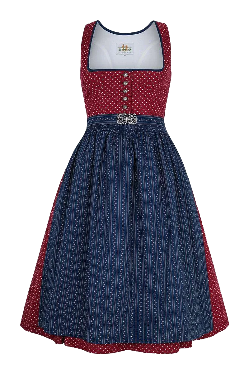 Baumwolldirndl mit Broschen-Schürze