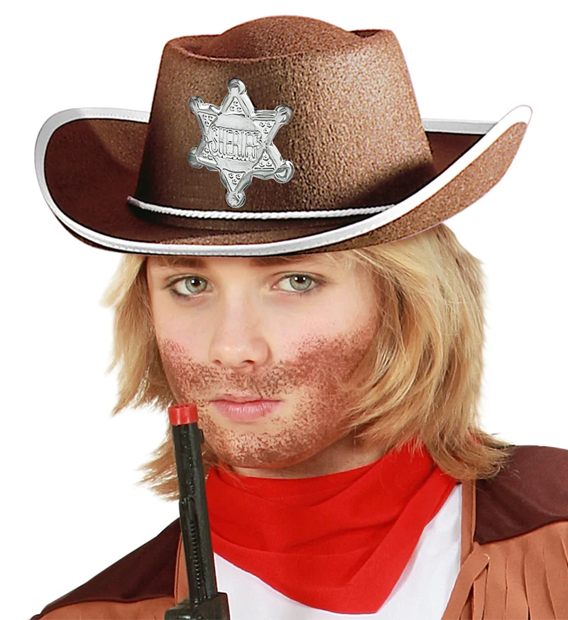Brauner Sheriff Cowboy Hut für Kinder