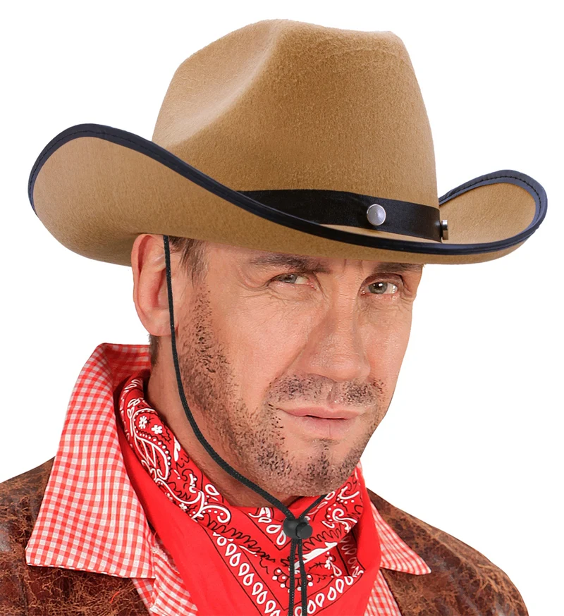 Western Cowboy Hut mit Nieten beige