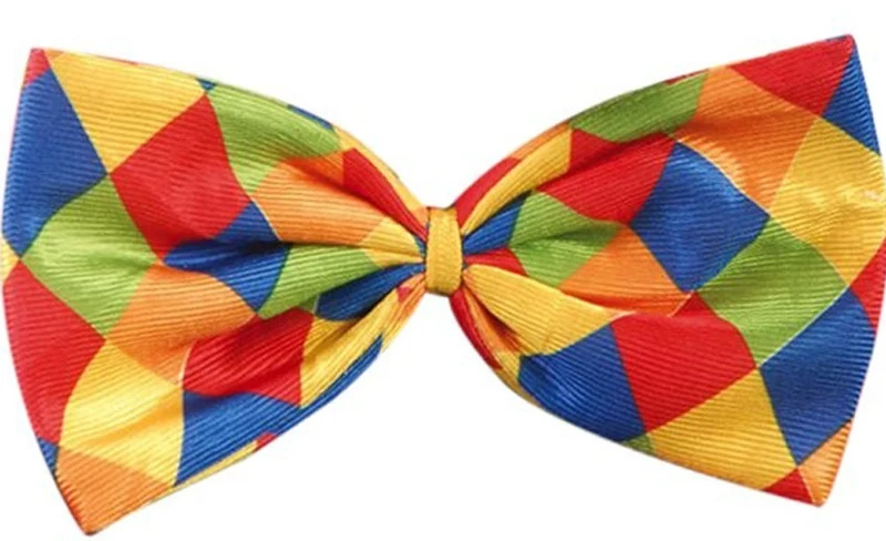 Bunt karierte Clownsfliege XXL