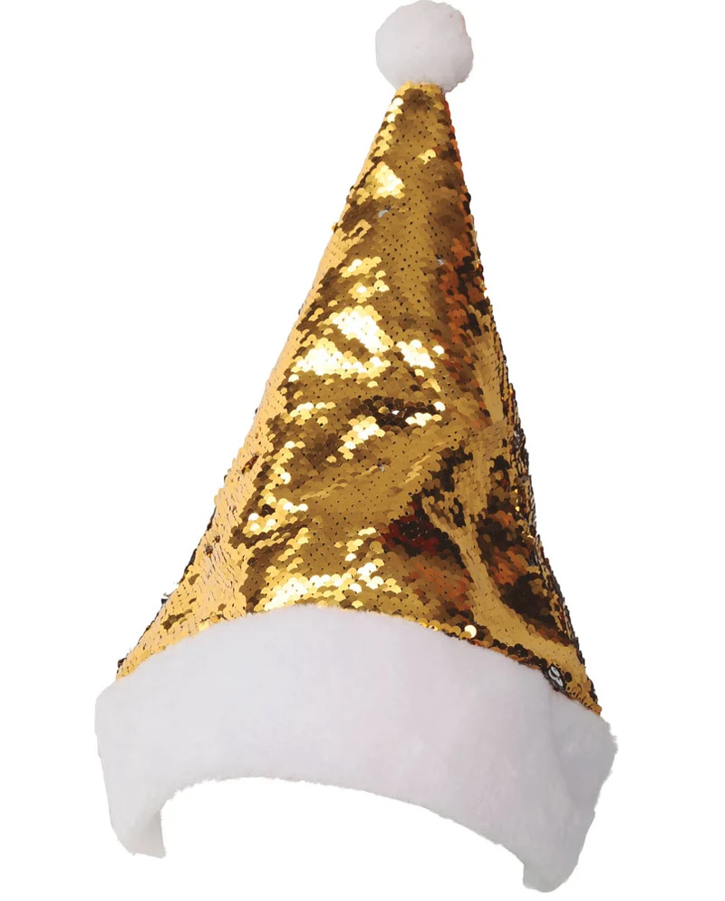 Goldene Pailletten Weihnachtsmütze