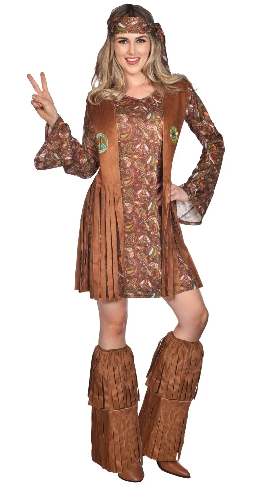 70er Jahre Hippie Girl Mindy Damenkostüm