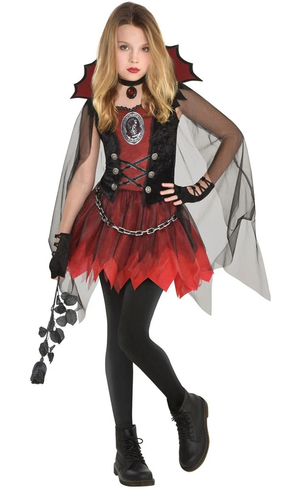 Dunkles Vampir Girl Kostüm für Mädchen