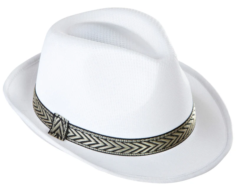 Popstar Fedora Hut weiß