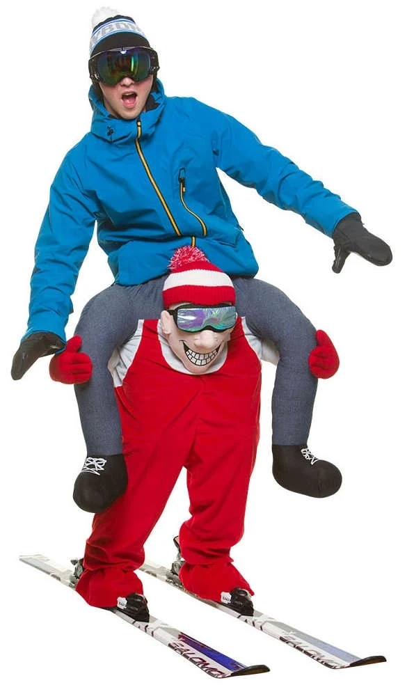 Skifahrer Huckepack Kostüm