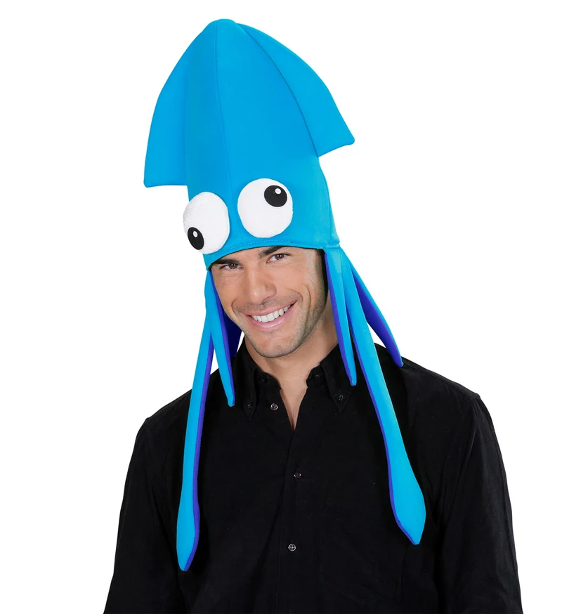 Tintenfisch Haube für Erwachsene blau