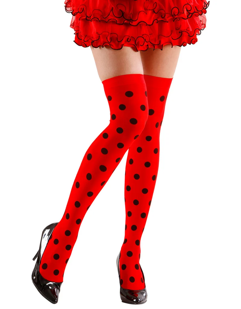 Marienkäfer Overknees 70 den rot-schwarz XL