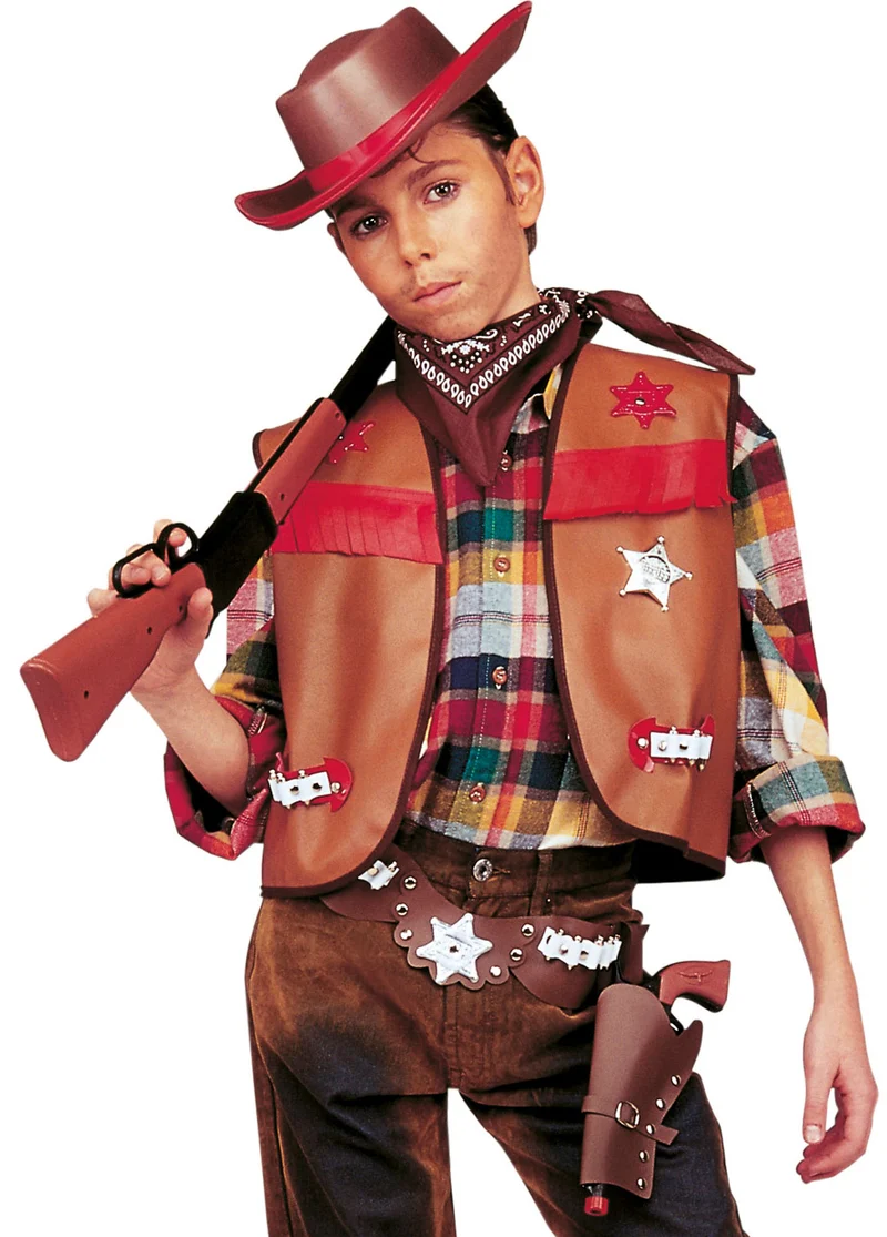 Cowboy Kostüm-Set braun für Jungen