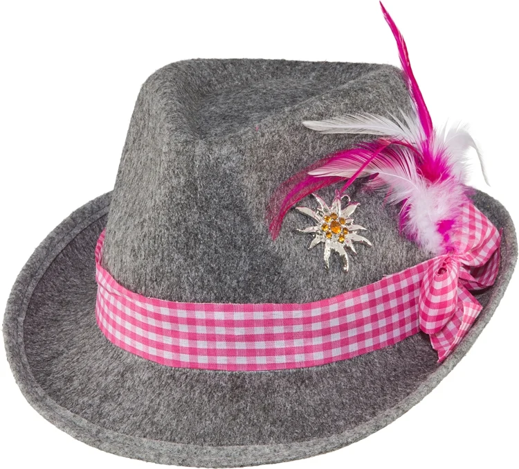 Trachtenhut Antonia grau-pink