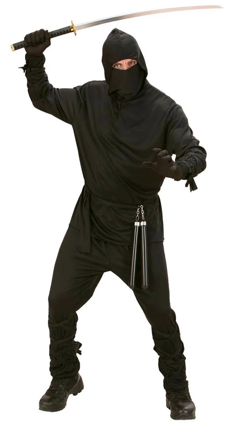 Black Ninja Fighter Kostüm für Herren