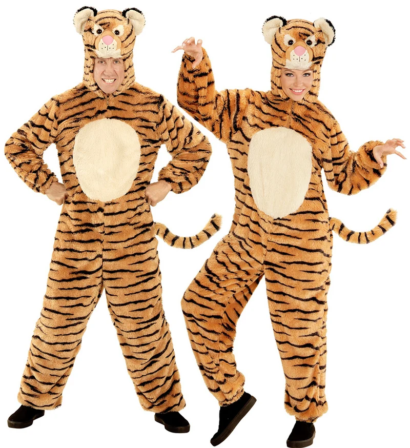 Flauschiges Tiger Plüschkostüm unisex