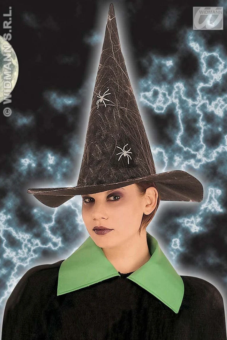 Hexenhut Deluxe im Neon-Spinnen-Look