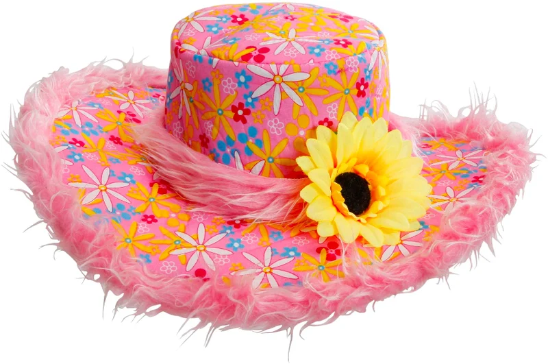 Exotischer Sonnenblumen-Hut pink