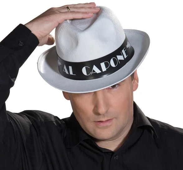 Al Capone Gangster Hut weiss