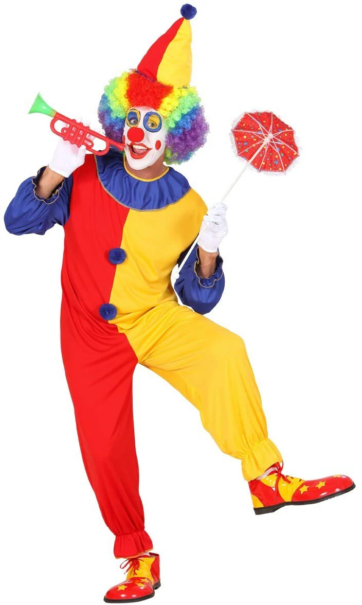 Klassisches buntes Clown Kostüm für Herren