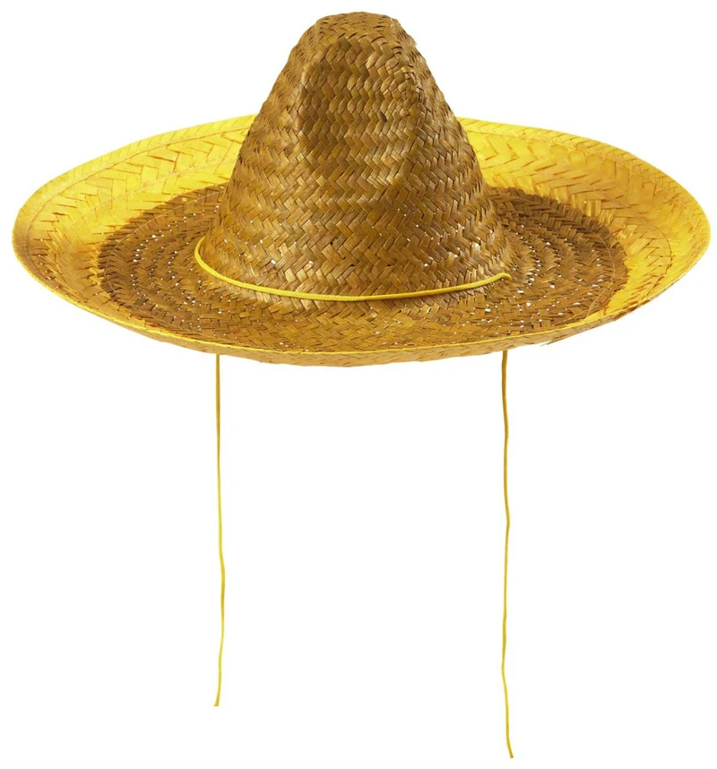 Party Sombrero Strohhut gelb 48cm
