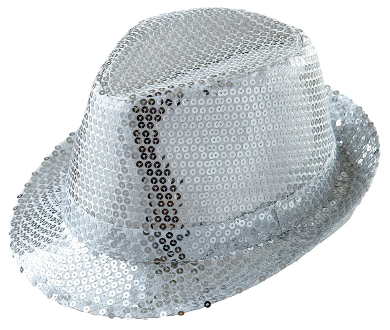 Pailletten-Hut silber