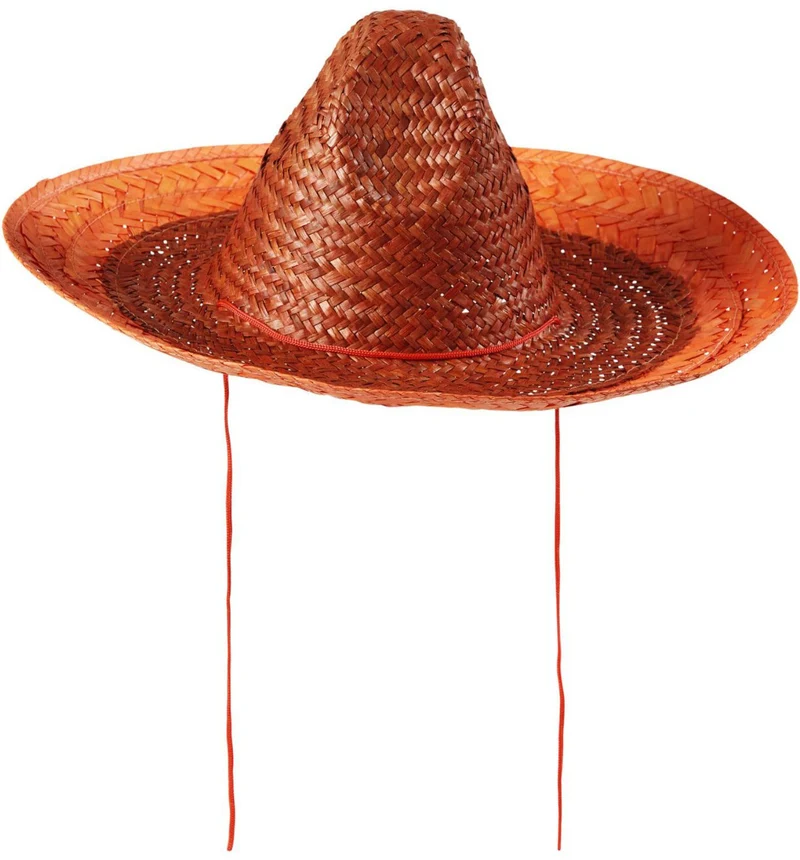 Party Sombrero Strohhut orange 48cm