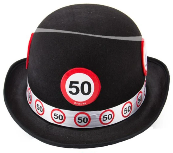 Verkehrsschild 50 Filzhut