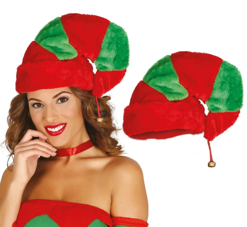 Flauschige Weihnachtswichtel Mütze