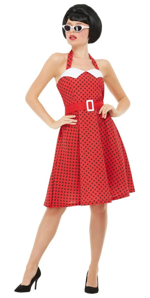 50er Jahre Rockabilly Damenkostüm rot