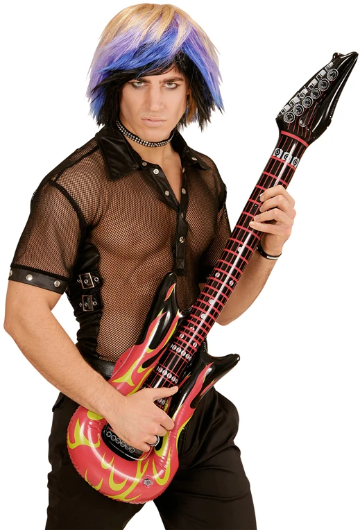 Aufblasbare Rockstar Gitarre Flammen